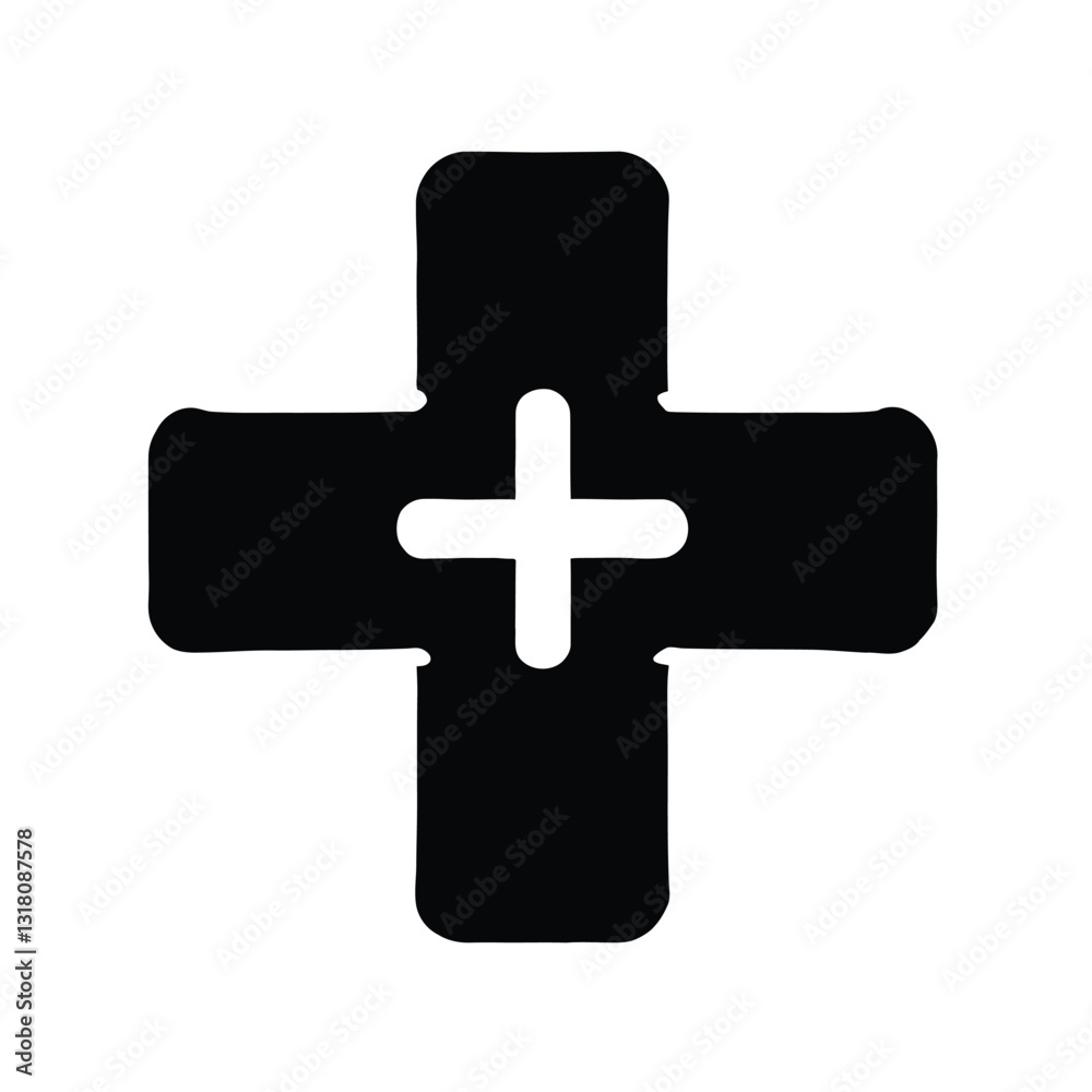 Obraz premium Pharmacy Cross Silhouette