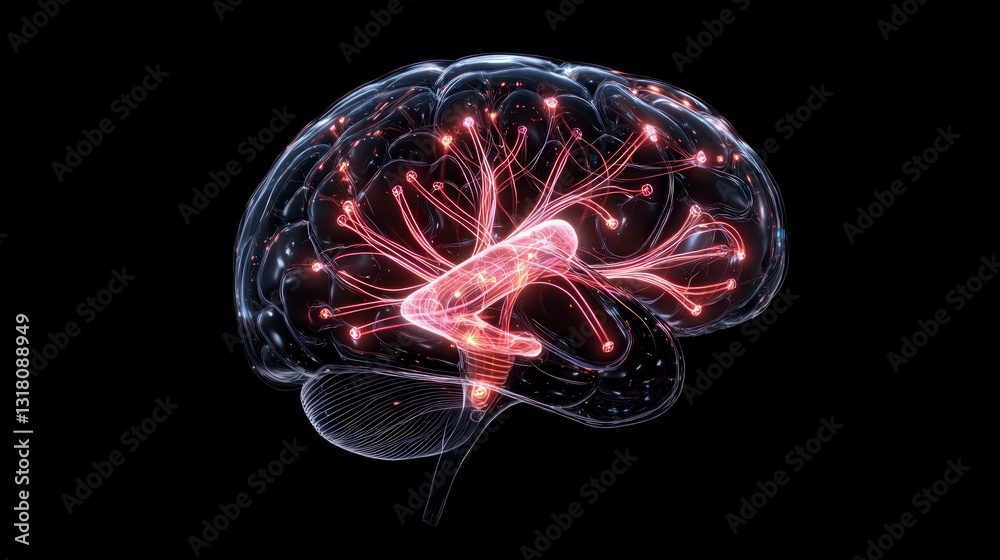 Glowing Brain Neural Network AI Technology Science Concept Glowing Brain Neural Network AI Technology Science Concept