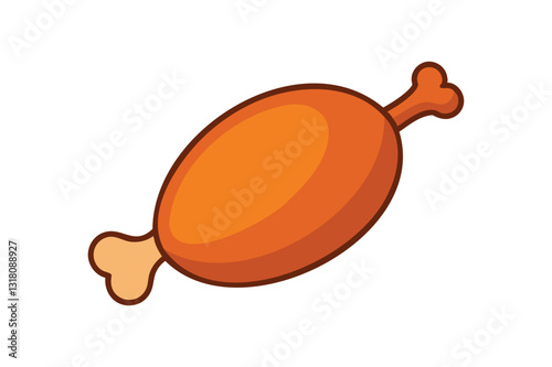 Roast turkey leg vector