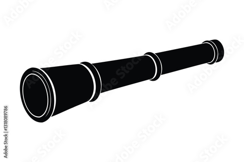 Spyglass vector silhouette on white background