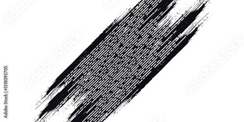 Black and white abstract dotted line pattern, striped pattern for sporty background and t-shirt design. Fully editable vector element. Vector Format Illustration