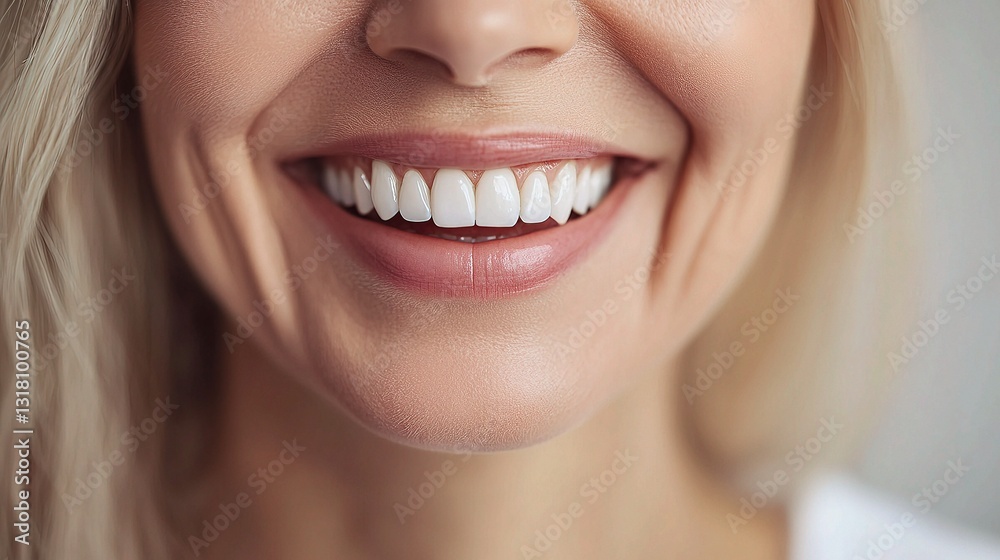 Obraz premium Senior Woman Smiling with Healthy Teeth and Bright Veneers
