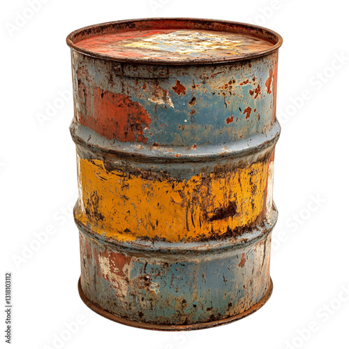 PNG Old Oil Barrel against transparent background photo
