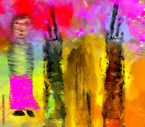 Generated image from original hand-drawn figures