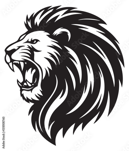 Wallpaper Mural Lion Jungle Safari Animal Vector Graphic Silhouette Shape Clipart Digital Art Illustration Torontodigital.ca