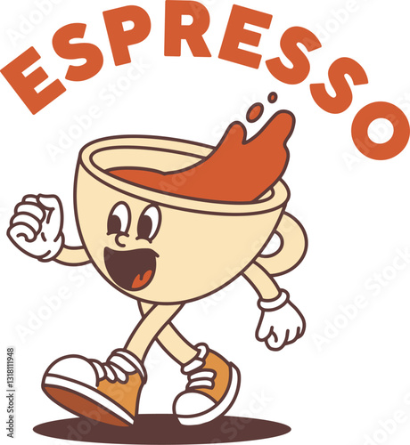 mascot coffee morning illustrtion vector cute