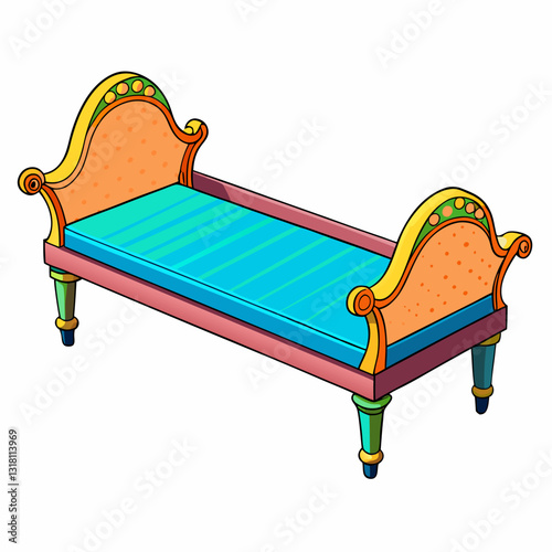 vector illustration of a daybed