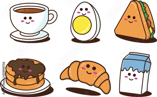 kawaii susi illustration vector cute food