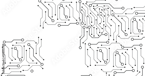 Circuit board technology background with hi-tech digital data connection system and computer electronic design.