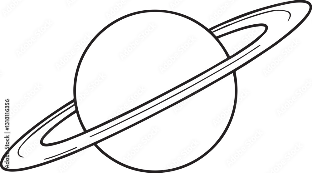 hand drawn vector illustration of a saturn hand drawn vector illustration of a saturn