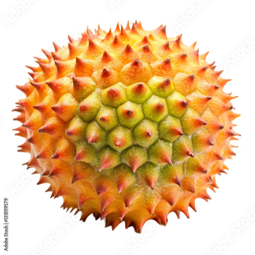 Fresh Prickly Fruit Isolated on White Background
