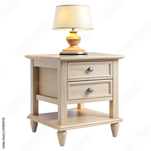 Modern Nightstand Isolated on White Background
