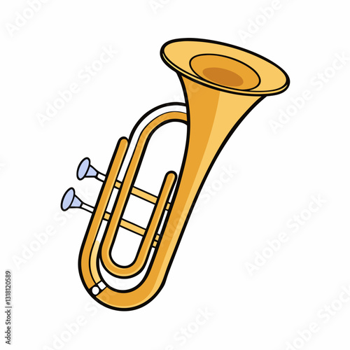 baritone horn isolated on white