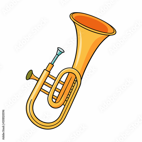 baritone horn isolated on white photo