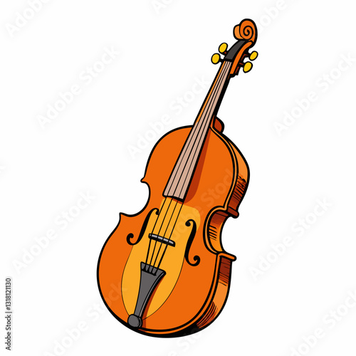 double bass isolated on white background