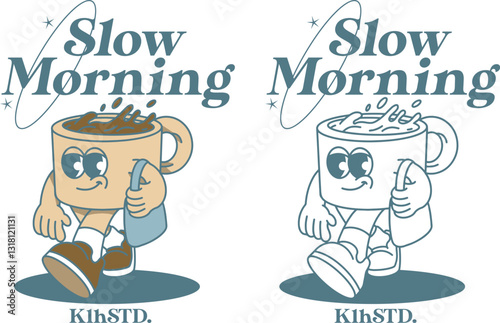 mascot coffee morning illustrtion vector cute