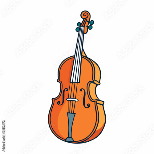 double bass isolated on white background