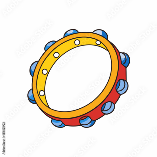 tambourine isolated on white