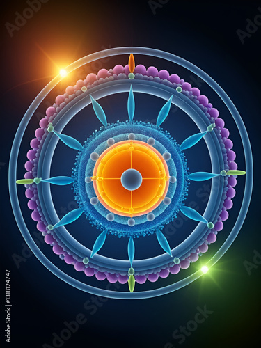 Atomic-scale visualization of lithium-6 deuteride fusion process, showing neutron release and energy conversion, illustration