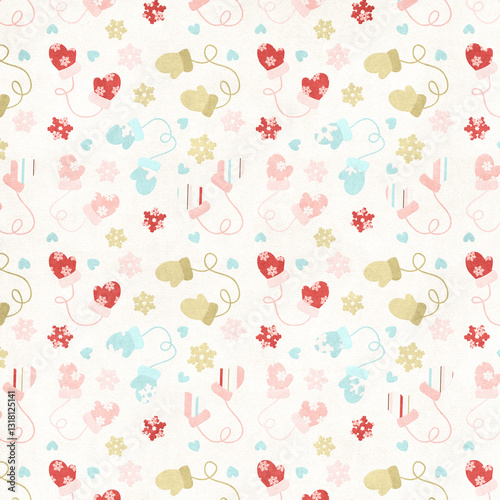 Love fabric paper and background with heart patterns for valentine's day, textured backdrop for christmas 