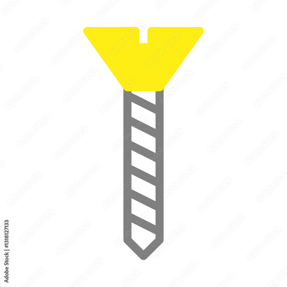 Yellow Screw Icon Isolated on White Background Yellow Screw Icon Isolated on White Background