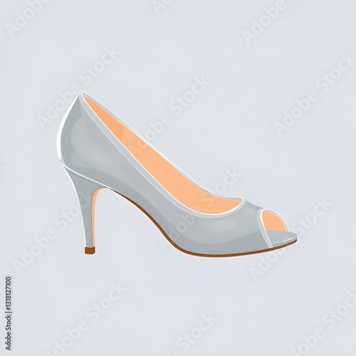 Illustration of peep toe shoe. Beryl. Illustration
