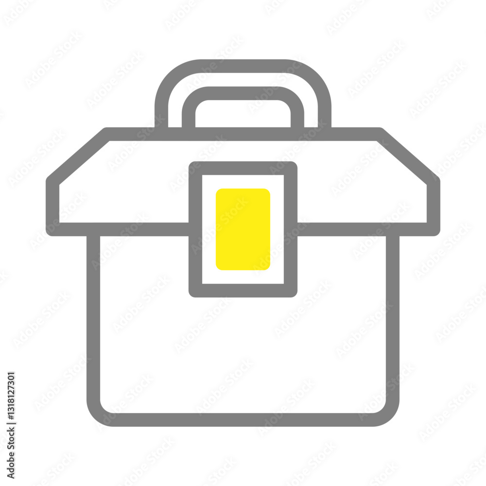 A Simple Toolbox Illustration with White Background A Simple Toolbox Illustration with White Background