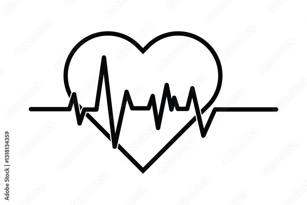 Heart beat icon set. Heart shape with pulse line. Vector illustration. heart rate line icon. Heart beat icon set. Heart shape with pulse line. Vector illustration. heart rate line icon.