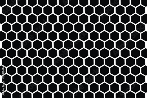Abstract black honeycomb pattern . Hexagon background . Hexagon wallpaper . Vector illustration
