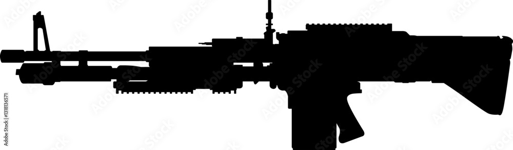 Fotografie Ordnance M60E4 illustration silhouette
