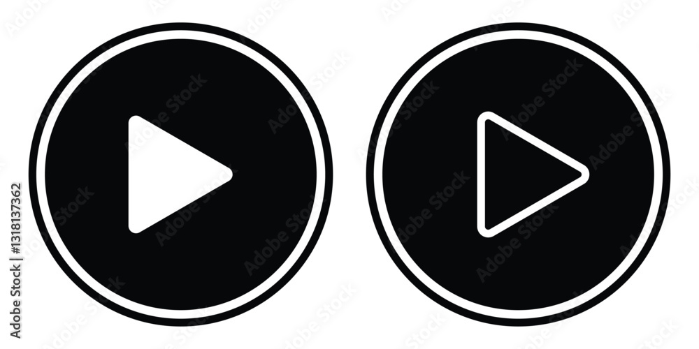 black and blue button music play button set. Play button icon set. Start symbol vector illustration isolated background. black and blue button music play button set. Play button icon set. Start symbol vector illustration isolated background.