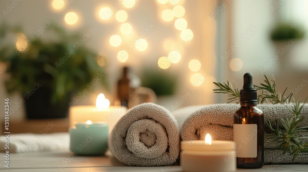 Meditative Spa Setting with Aromatherapy Touch Meditative Spa Setting with Aromatherapy Touch