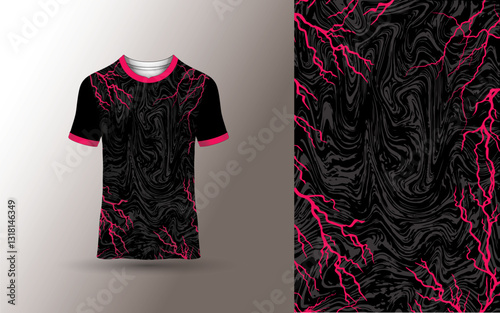 Mockup Abstract Grunge Sport Jersey Design For Cricket, Football Soccer, Racing, Sports, Running Soccer Jersey. Uniform Front View