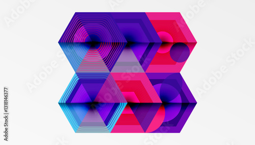 Hexagons, diamonds pattern. Geometric repeating hexagon background