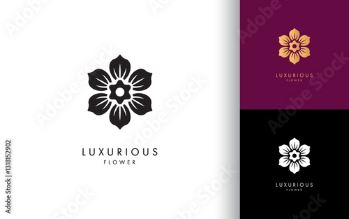 Flower logo design. Modern and simple flower icon and logo vector
