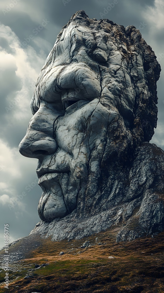 Obraz premium 14. **A mountain peak that turns into a sleeping giant is face**