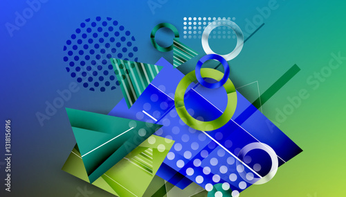 Abstract background geometric design with colorful gradients