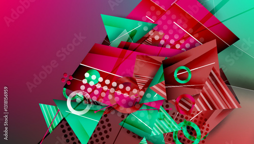 Abstract background geometric design with colorful gradients