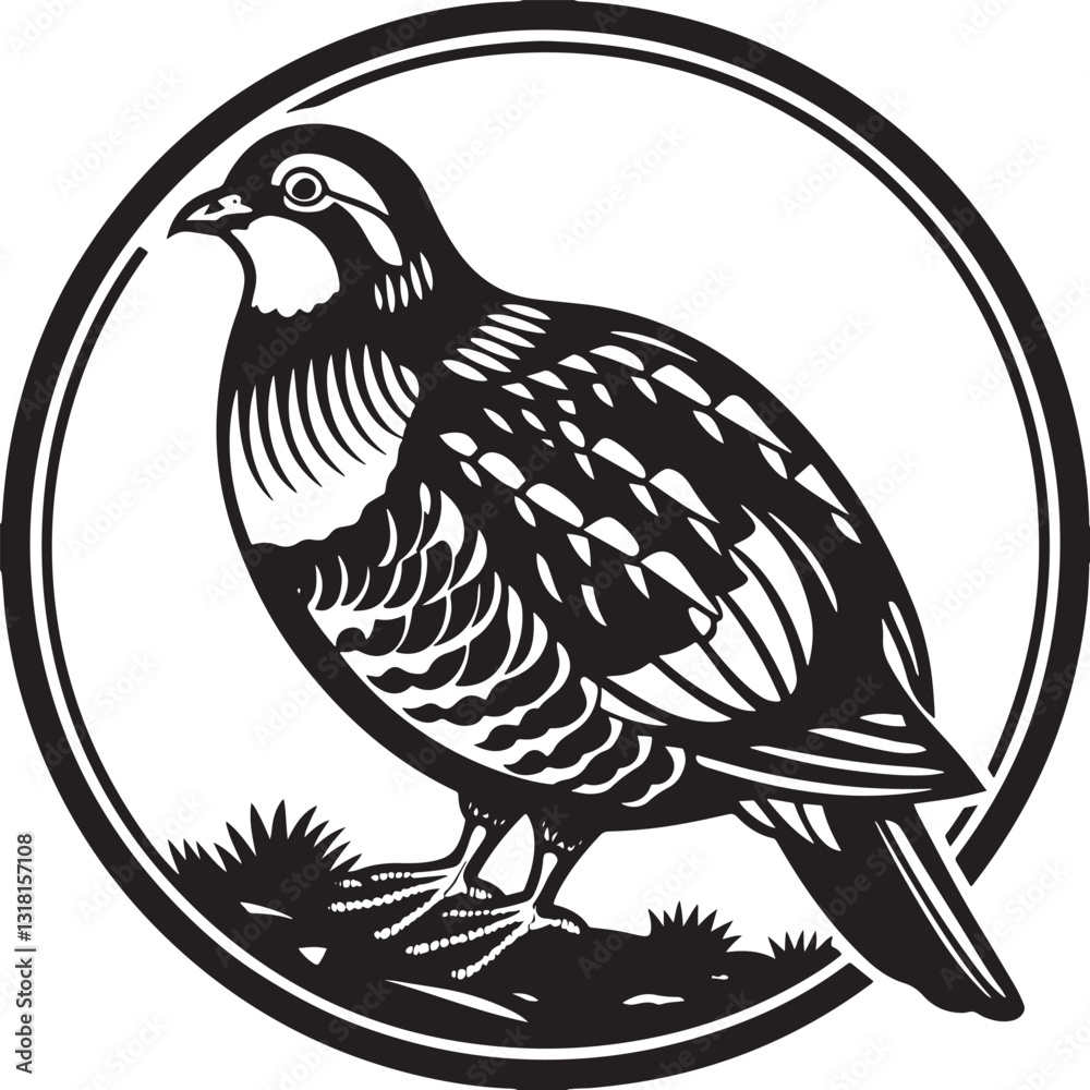 Fototapeta premium chukar partridge bird silhouette printable design