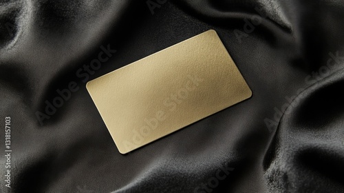 Generic Mockup Gold Perspective Text Black Card Silk