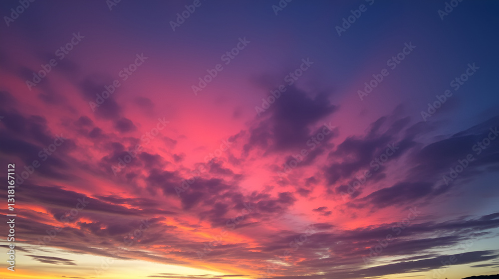 Obraz premium Intense twilight sky with stratus clouds