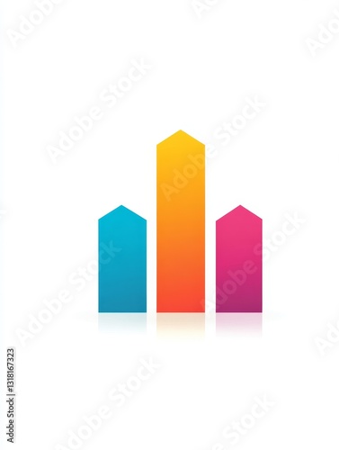 Free Download Colorful bar graph illustration, ascending trend - GFXLoad