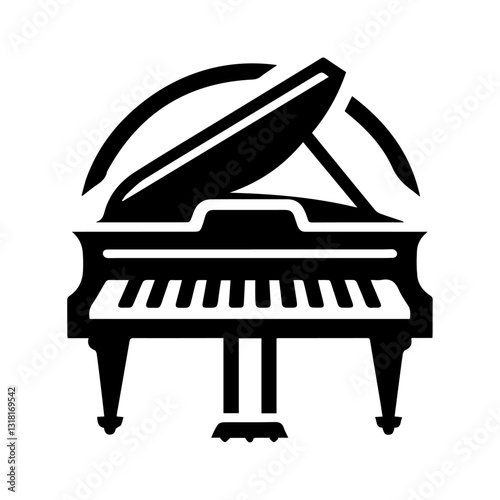 Piano and music notes, music background