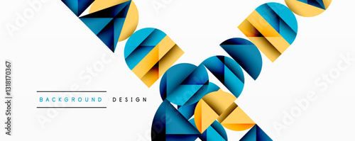 Minimal geometric abstract background. Circle square and triangle design