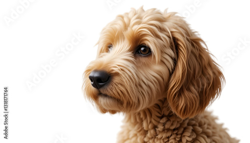 dog on white background golden doodle dog isolated  Generative Ai.