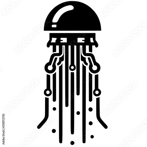 Silhouette of jellyfish robot