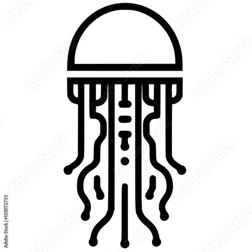 Silhouette of jellyfish robot