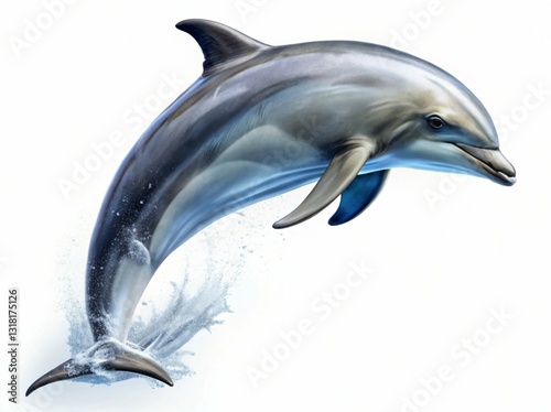 Wallpaper Mural jumping dolphin isolated on white background Torontodigital.ca