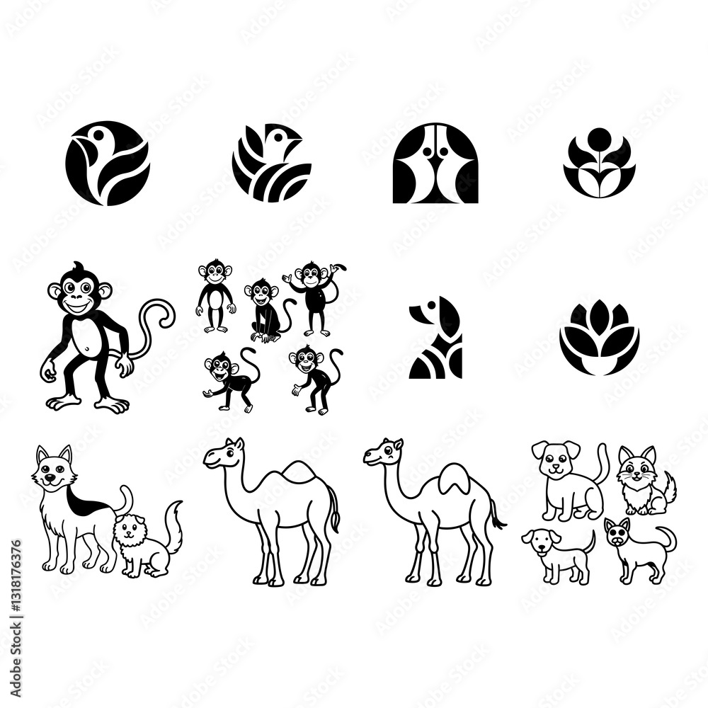 Naklejka premium vector set of animal icons