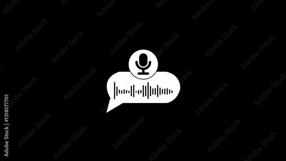 Voise message in social media chats, voice assistant, recorder.Waveform pattern for music player, podcast, voise message, music app. Audio wave icon.